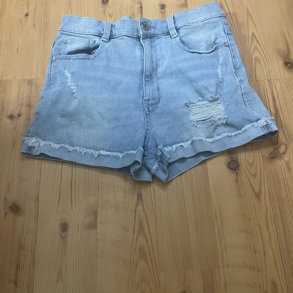 Wallflower Light Blue Jean Shorts